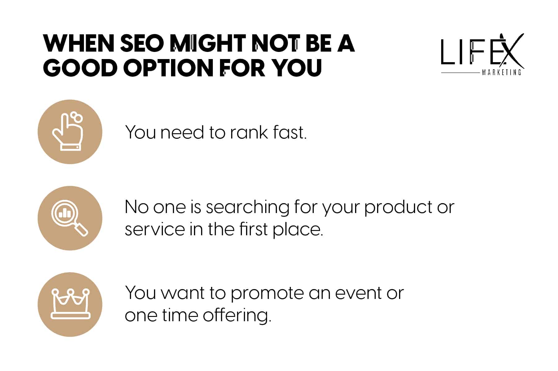 text graphic why seo might not be a good option